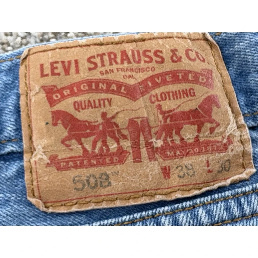 Vintage Levis 508 Jeans‎ Mens 38 Blue Regular Taper Fits 39x28 Distressed Y2K